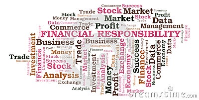 Financial Responsibility word cloud. Stock Photo