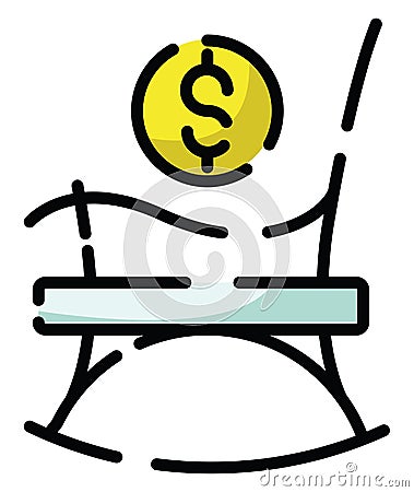 Financial retirement payment, icon Vector Illustration