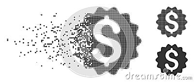 Financial Reward Seal Shredded Pixel Icon Vector Illustration