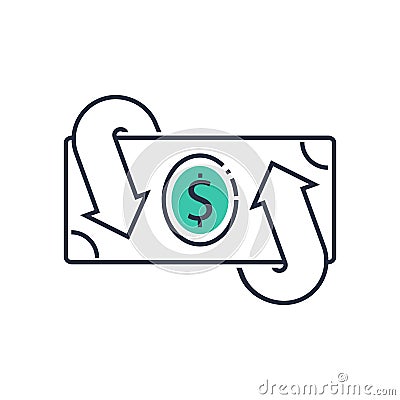 Financial services, cash back concept, money refund, return on investment, savings account, currency exchange Vector Illustration