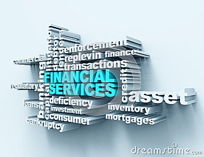 Financial services wordclouds Stock Photo