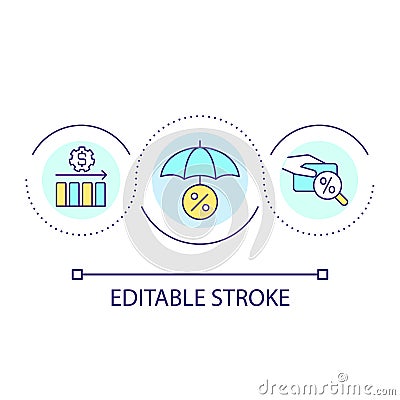 Financial stability loop concept icon Vector Illustration