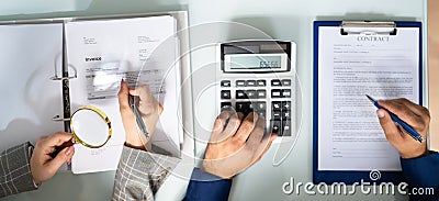 Financial Statement Fraud Investigation By Auditor Stock Photo