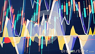 Financial static analysis with growing financial charts. Online trading, Investment, Strategy market plan, and Stock market Stock Photo