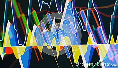 Financial static analysis with growing financial charts. Online trading, Investment, Strategy market plan, and Stock market Stock Photo