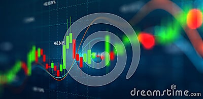 Financial static analysis. Online trading and Investment growth chart Stock Photo