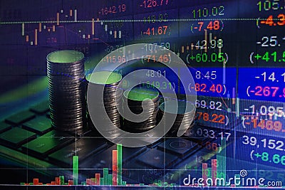 Financial stock market exchange, business report concept background Stock Photo