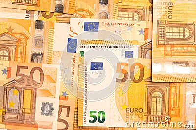 Financial success, wealth, profit concept. Flat banner with euro. Money finance currency concept. Banking concept. Stock Photo