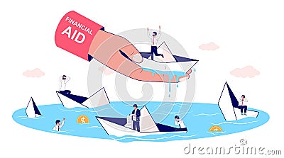 Financial support for business survival concept vector flat illustration Vector Illustration