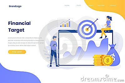 Financial target flat illustration concept for site Vector Illustration