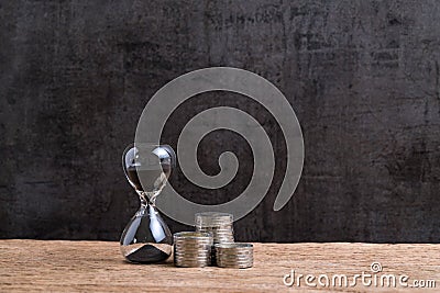 Financial time or long term investment concept with hourglass or Stock Photo