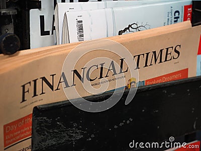 Financial Times newspaper in London Editorial Stock Photo