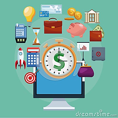 Financial tools from computer Vector Illustration