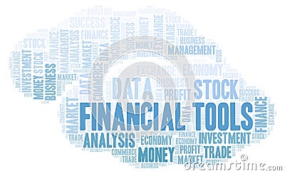 Financial Tools word cloud. Stock Photo