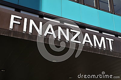Finanzamt sign in Germany Editorial Stock Photo