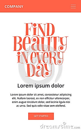 Find beauty in every day Vector Illustration