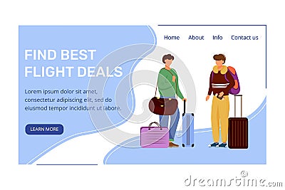 Find best deals landing page vector template Vector Illustration