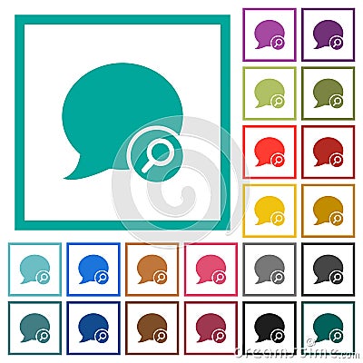 Find blog comment flat color icons with quadrant frames Stock Photo