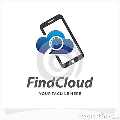 Find Cloud Application Logo Design Template Vector Illustration