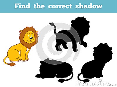 Find the correct shadow (lion) Vector Illustration