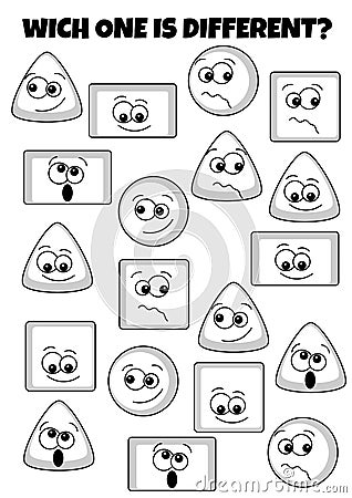 Find the Differences Geometric shape game Stock Photo