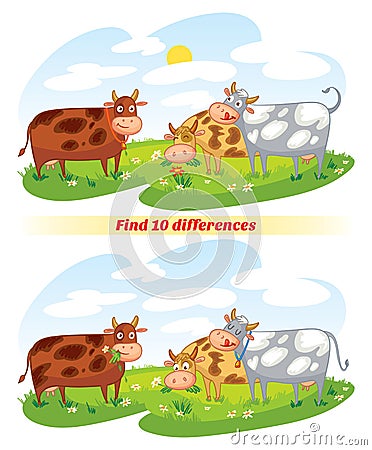 Find 10 differences Vector Illustration