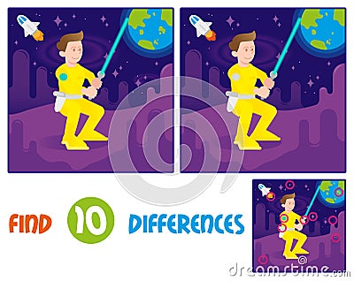 Warrior find 10 differences Vector Illustration