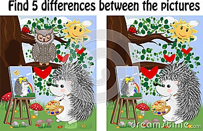 Find the differences between the pictures. Children\'s educational game Stock Photo