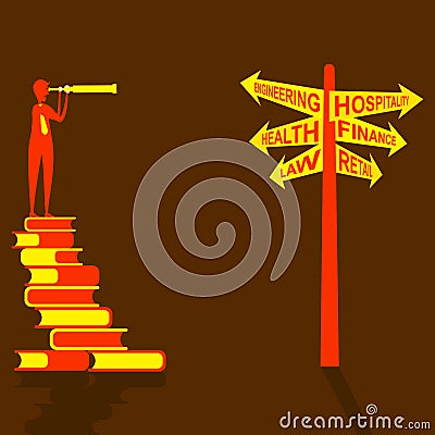 Find the higher education option concept Vector Illustration