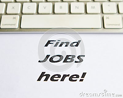 Find jobs here Stock Photo