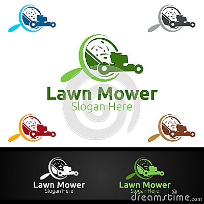 Find Lawn Mower Logo for Lawn Mowing Gardener Design Vector Illustration