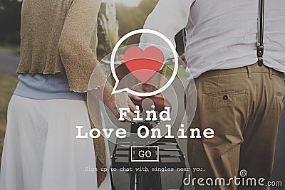 Find Love Online Valentines Romance Love Heart Dating Concept Stock Photo