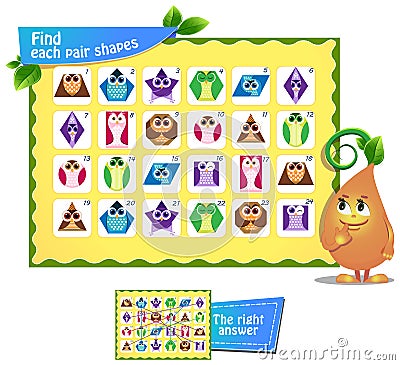 Find pair shapes Stock Photo