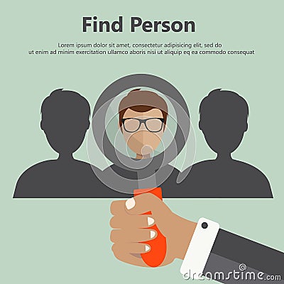 Find person for job. Vector Illustration