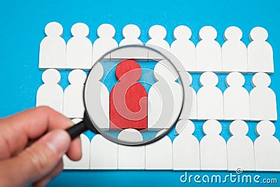 Find right employee, people job talent Stock Photo