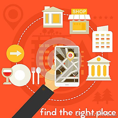 Find The Right Place Concept Vector Illustration