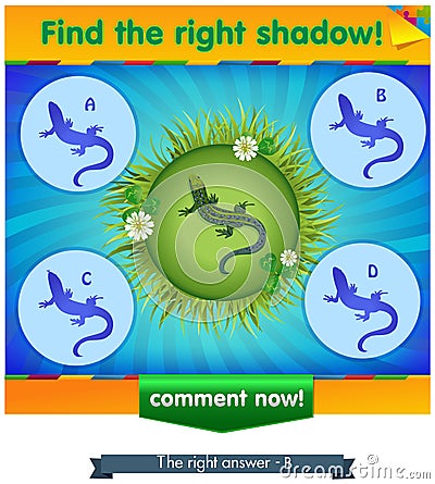 Find right shadow lizard on a meadow Stock Photo