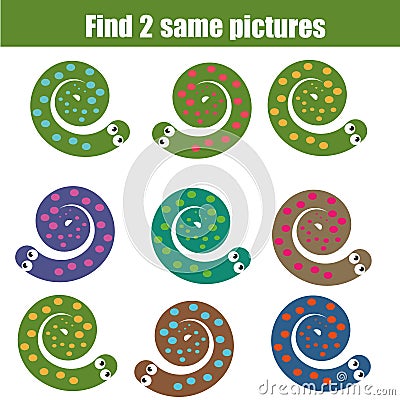 Find the same pictures children educational game Vector Illustration