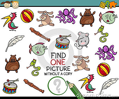 Find single picture game cartoon Vector Illustration