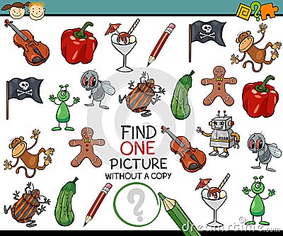 Find single picture game cartoon Vector Illustration
