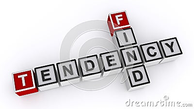 Find tendency word block on white Stock Photo