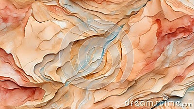 Tranquil Aquarelle: Watercolor Sandstone Oasis. AI generate Stock Photo