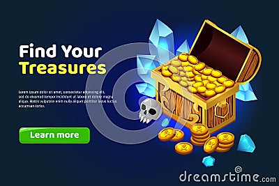 Find Treasure Poster Vector Illustration