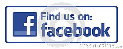 Find us on facebook Vector Illustration