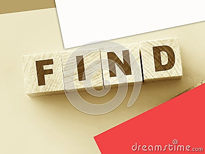 Find word on wooden blocks and papers besides. Fundraising business concept Stock Photo