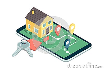 Real estate mobile app Vector Illustration