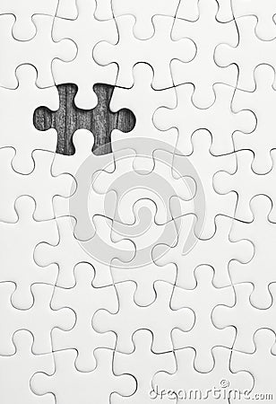 Find your missing piece with one missing piece Stock Photo