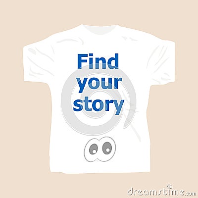 Find Your Story . Man wearing white blank t-shirt Stock Photo