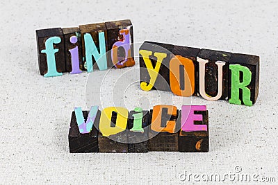 Find your voice share music speak up communication leadership Stock Photo