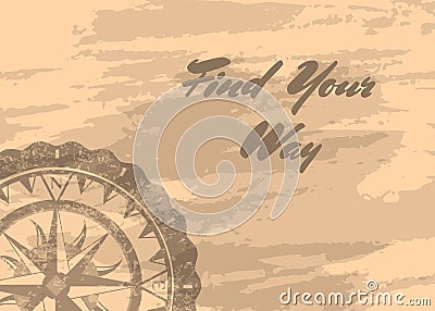 Find your way banner with compass windrose Vector Illustration